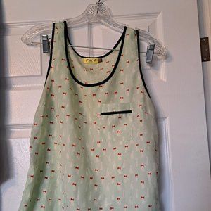 Cute Mint Green Sleeveless Top with cats!